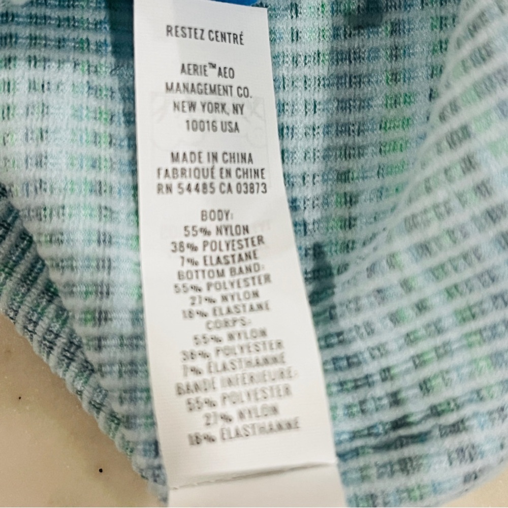 2/$30 Aerie Offline Recharge Green One Shoulder Bralette Tank Medium NWT - Picture 5 of 5